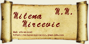 Milena Mirčević vizit kartica